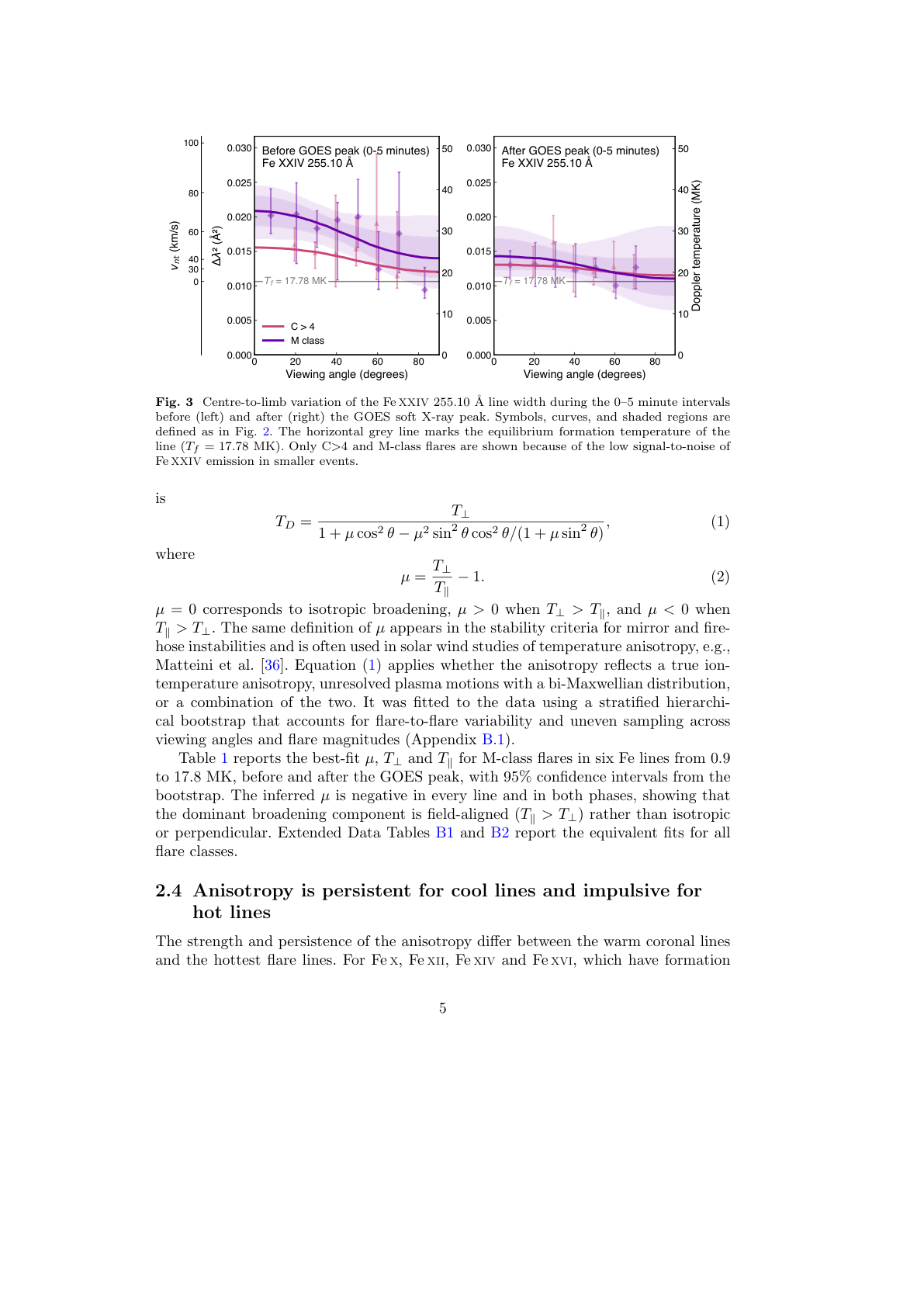 Representative figure from Nonthermal line broadening at solar flare footpoints is primarily field-aligned